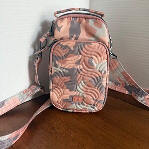 Lug Skeeter Camo‎ Crossbody Phone Bag Pink Grey Mint Quilted Small Travel